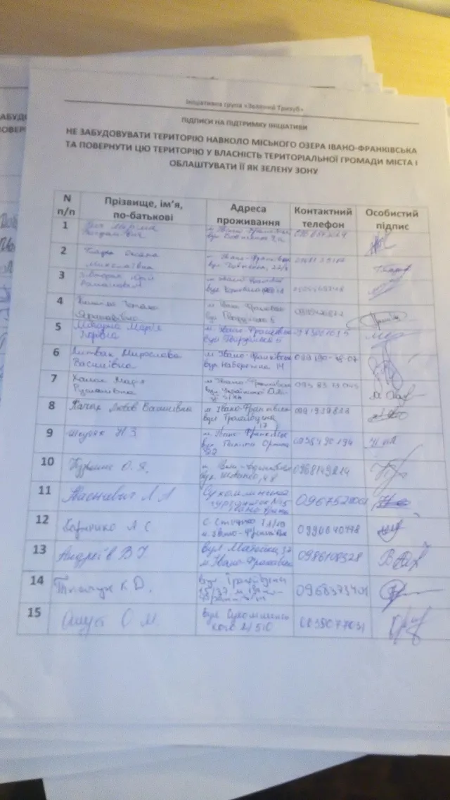 Активісти зібрали більше тисячі підписів проти забудови міського озера — фото 4
