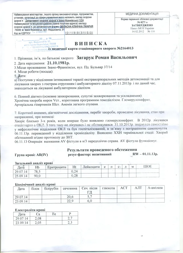 Іванофранківцю, у якого відмовили обидві нирки, потрібна допомога (фото) — фото 1