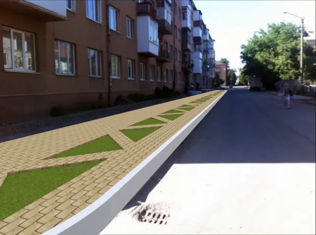 На вулиці Манюха замість стихійної парковки буле гарно облаштований тротуар (фото) — фото 1