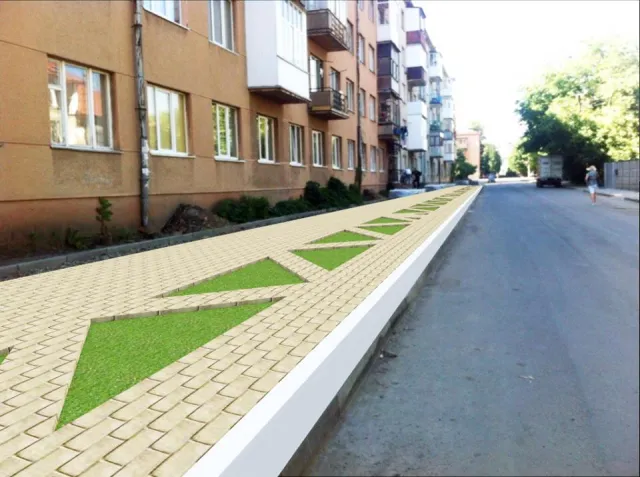 На вулиці Манюха замість стихійної парковки буле гарно облаштований тротуар (фото) — фото 2