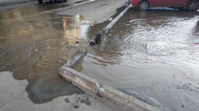 На Черновола с самого утра течет река — фото 1