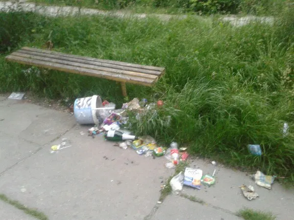 Поломанные скамейки и кучи мусора: аллея у Франковского саду превратилась в свалку — фото 3