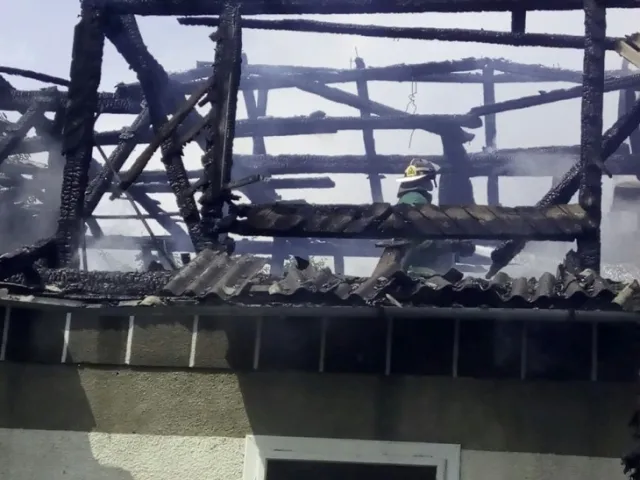 На Прикарпатті від удару блискавки загорівся будинок — фото 1