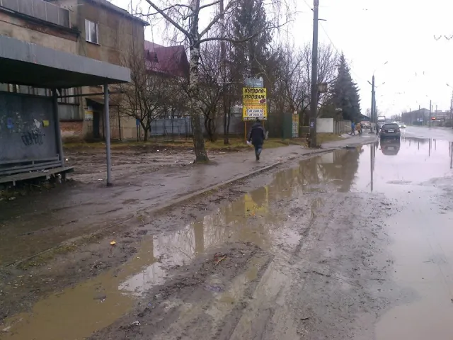 У Франківську одна із "розумних" зупинок потопає у болоті — фото 3