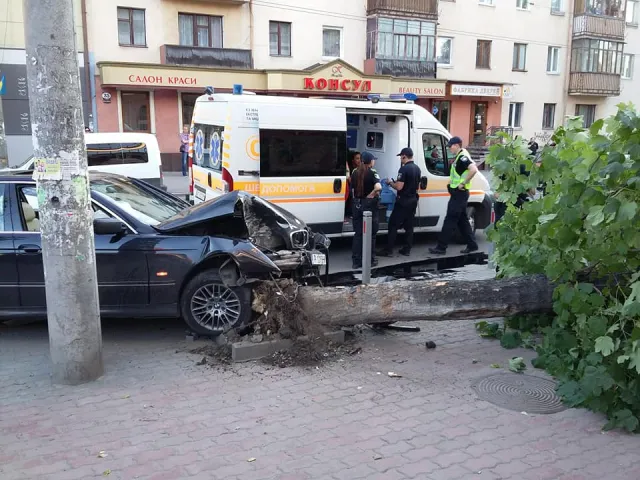 ДТП на Василиянок: женщина врезалась в дерево и снес два металлических столбца. У пассажира автомобиля нашли наркотики. Все детали аварии — фото 4